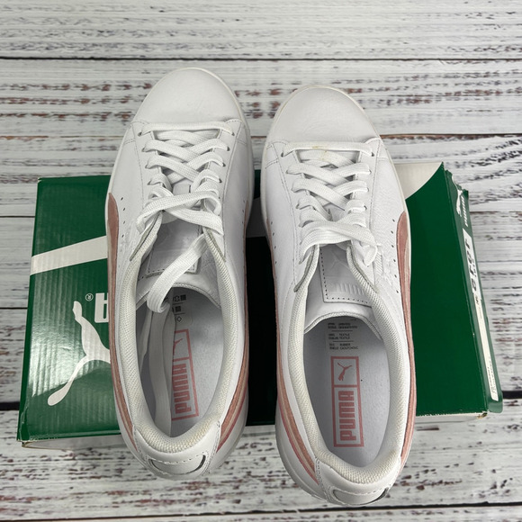 Puma Women's Clyde Bridal Rose Sneakers White Size 10 - Picture 5 of 8